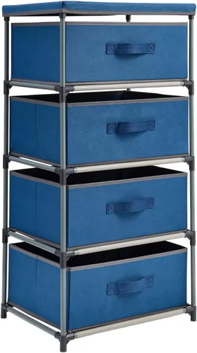 Vista 12 de Cajón clóset de almacenamiento de 4 niveles para ropa, ropa interior, documentos, objetos de la Casa, color café – (16.5 x 12.9 x 33 pulgadas)