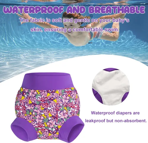 Vista 89 de BIG ELEPHANT Pañales de natación para bebé, 3 piezas, reutilizables, ajustables, lavables, impermeables, para niños y niñas, de 6 meses a 5 años