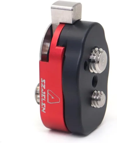 Vista 8 de Mini sistema de placa de liberación rápida con tornillos 3/8 M3 para monitores de cámara, brazos, accesorios, micrófonos, luces clave (negro)