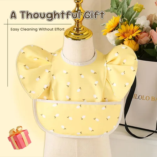 Vista 7 de Paquete de 5 baberos ajustables para comer, baberos de alimentación para bebés, impermeables, lavables con gran receptor de alimentos, a prueba