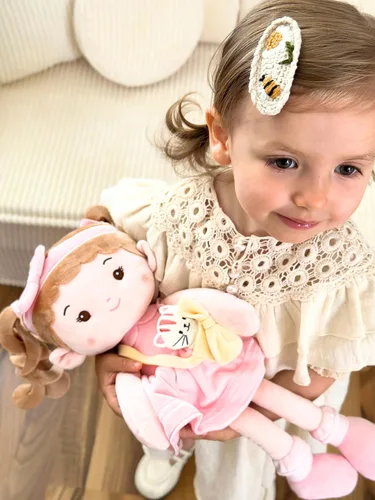 Vista 5 de LeyaDoll - Muñeca de bebé suave de 16 pulgadas, mi primera muñeca de trapo para niñas de 1 año, regalo de cumpleaños, regalo de Navidad de peluche