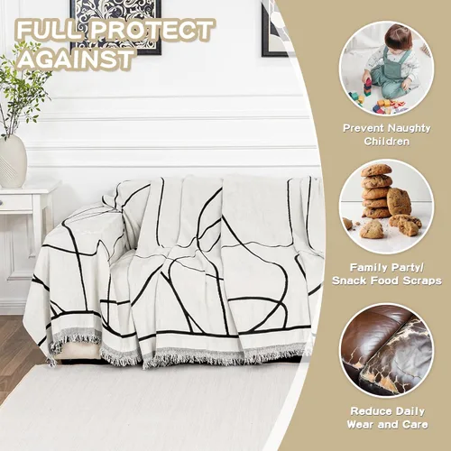 Vista 4 de MEETSKY Funda de sofá para sofá de cojines, protector de muebles de sofá, fundas de sofá de chenilla, fundas de sofá seccional para mascotas, funda