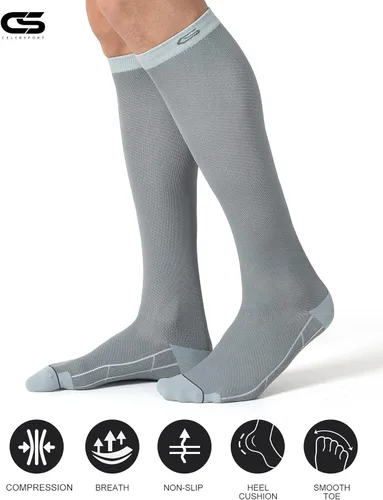 Vista 4 de CS CELERSPORT 3 pares de calcetines de compresión de 20 a 30 mmHg para hombres, calcetines de apoyo atlético para correr