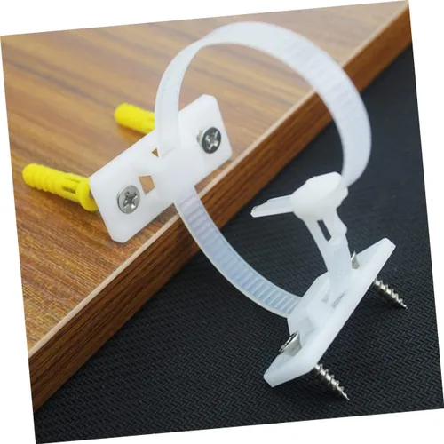 Vista 7 de VICASKY Paquete de 10 anclajes para muebles a prueba de bebés, kit de plástico blanco anti-punta para armarios de seguridad y uso doméstico, correas