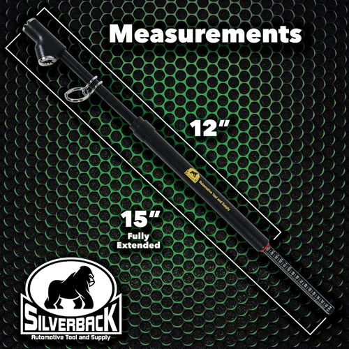 Vista 4 de Silverback Automotive - Medidor de presión de neumáticos de doble pie profesional para camión, acabado texturizado con recubrimiento en polvo negro