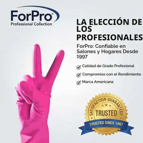 Vista 2 de ForPro Premium - Guantes de goma natural, 6 pares, pequeños, algodón de Algodón de azúcar