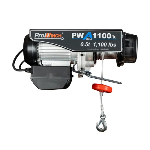 Vista 2 de Prowinch Polipasto eléctrico, 110 V, capacidad de elevación de 1100 libras, altura de elevación de 38 pies, control remoto inalámbrico