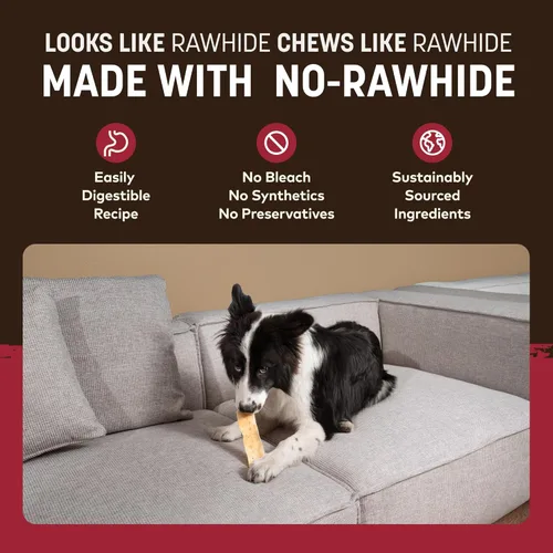 Vista 4 de Earth Animal Tiras sin ocultar - Tiras masticables naturales para perros sin cuero crudo, de ternera - 4