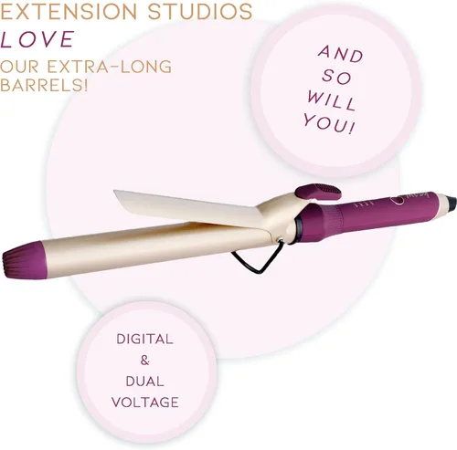 Vista 5 de Mr Big Curling Iron Goddess XL - Rizador de 9.5 pulgadas, triple chapado de cerámica de 1.25 pulgadas, doble voltaje, múltiples ajustes de calor