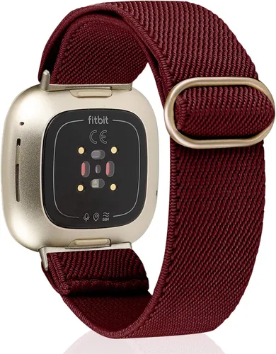 Vista 16 de TOYOUTHS 3 paquetes de correas compatibles con Fitbit Sense/Sense 2/Versa 3/Versa 4; correas de nailon elásticas ajustables para mujeres y hombres
