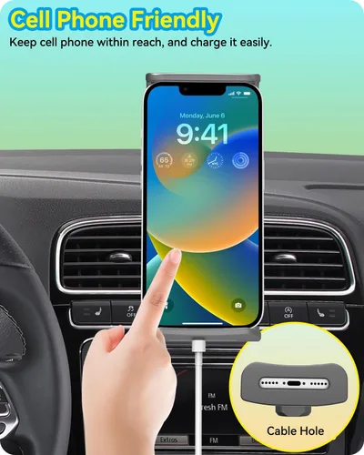 Vista 4 de Soporte para iPad Car Vent Tablet Holder Gancho de metal mejorado para 5-11 pulgadas Samsung Galaxy Tablets iPad Pro Air Mini iPhone teléfono celular