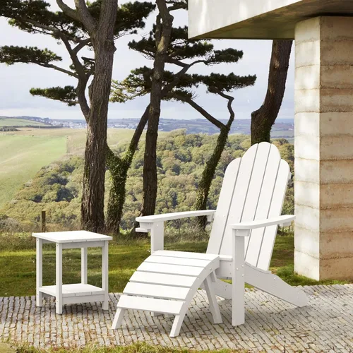 Vista 93 de LUE BONA HDPS Sillas Adirondack de 2, Silla para Hoguera al Aire Libre, Resistente a la Intemperie con Portavasos, Silla Moderna de Plástico
