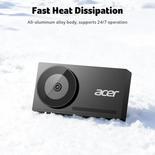 Vista 7 de Acer Cámara web 4K para PC/Mac con cuerpo unibody de metal completo esculpido, sensor Sony de 1/2", PDAF, 2 micrófonos de reducción de ruido