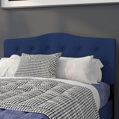 Vista 109 de BizChair Cabecero tapizado capitoné tamaño individual en tela blanca