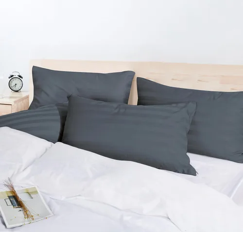 Vista 119 de Juego de 2 fundas de almohada 100% algodón egipcio, fundas de almohada refrescantes de 400 hilos, fundas de almohada suaves y transpirables con Beige