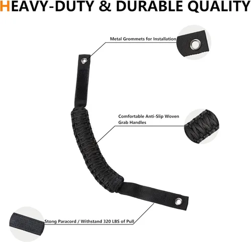 Vista 5 de Asas de agarre de barra antivuelco para Ford Bronco 2021 2022 2023 2024 2025 2 accesorios de 2 puertas y 4 puertas, mango de agarre de paracaídas