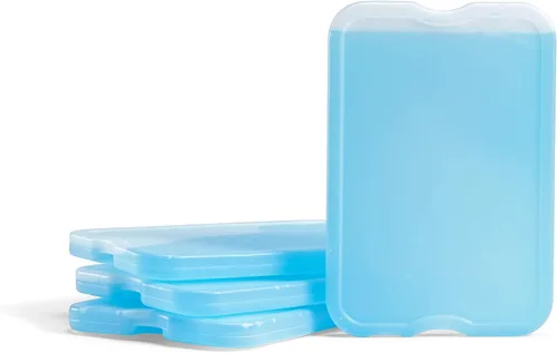 Vista 6 de Carhartt Bolsa térmica térmica de lujo con doble compartimento, color negro y Fit & Fresh XL Cool Freezer Slim Ice Pack para lonchera, juego de 4