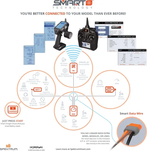 Vista 6 de Spektrum Batería inteligente RC LiPo: 3200mAh 3S 11.1V 30C con conector IC3 (compatible con EC3), SPMX32003S30, negro