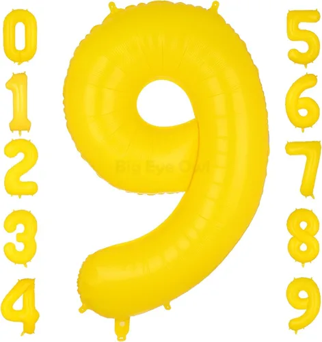 Vista 17 de Globos grandes de papel de aluminio amarillo número 0 de 40 pulgadas, helio grande Mylar Zero globo para decoración de fiesta de cumpleaños