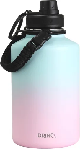 Vista 14 de DRINCO Botella de agua de acero inoxidable con tapa de boquilla aislada al vacío, doble pared botella de agua de boca ancha