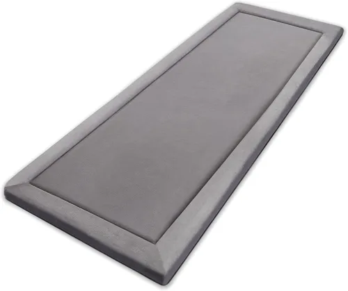 Vista 9 de MICRODRY - Alfombra de espuma viscoelástica para sala de estar, alfombra de microfibra con almohadilla integrada, alfombra resistente a la Gris claro