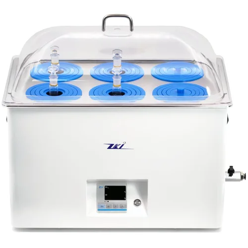 Vista 9 de ZKI Baño de agua de laboratorio de 20 L, baño de agua termostático de laboratorio de 1500 W, precisión de ± 32.4 °F y 32.2 °F Res, 14 módulos