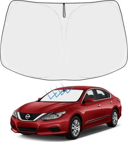 Vista 105 de Proadsy Parasol para parabrisas Rivian R1S 2022-2025 2026 de 4 capas plegable, protector de parasol frontal que bloquea los rayos UV, mantiene