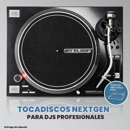 Vista 10 de Reloop RP-7000 MK2 Professional Upper Torque Turntable System, Black