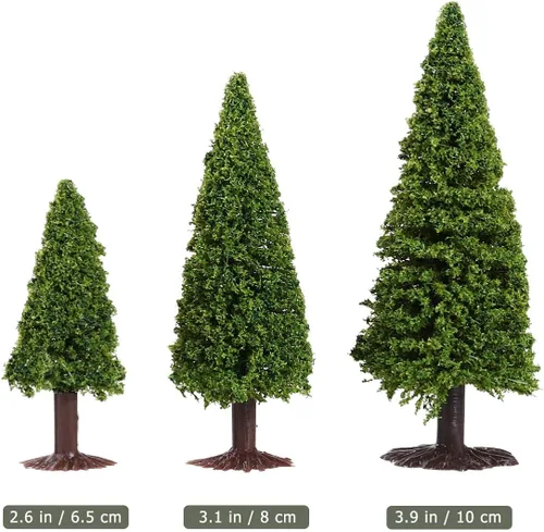 Vista 4 de BESPORTBLE 15 piezas de árboles de cedro modelo de paisaje verde (5 piezas 1:150, 5 piezas 1:100, 5 piezas 1:200)