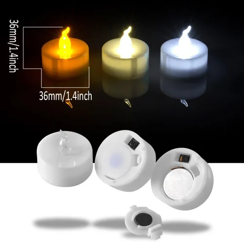 Vista 5 de AGPTEK Velas de té, paquete de 100 velas LED sin llama, funciona con pilas, velas sin parpadeo, de larga duración para boda, vacaciones, fiesta
