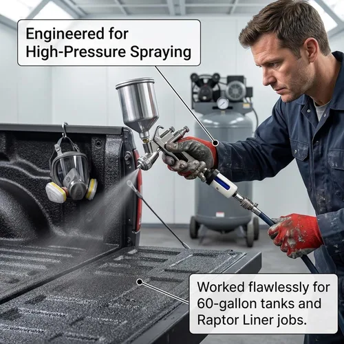 Vista 3 de LE LEMATEC Secador de aire para compresor con elemento desecante reemplazable, separador de agua para compresor de aire de hasta 150 PSI, elimina