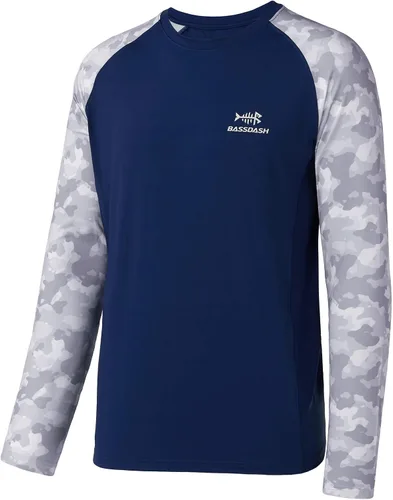 Vista 7 de Bassdash UPF 50 Camiseta de pesca para hombre con camuflaje, manga larga, sudadera de secado rápido