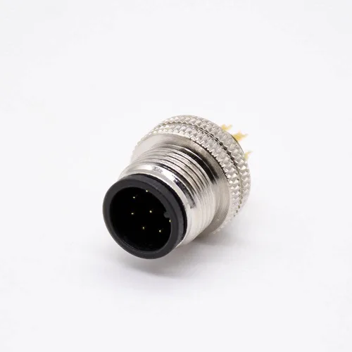 Elecbee m12 conector 8 Pin recto macho overmoldeado soldadura taza sin blindaje un código macho recto 8pin m12 conector