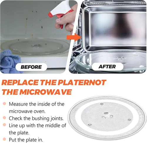 Vista 7 de Bandeja giratoria de vidrio para microondas de 12 1/2" de Beaquicy - Reemplazo para microondas GE, Kenmore, Samsung, Hotpoint - Plato de 31,8 cm