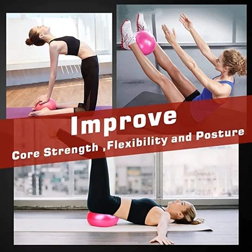 Vista 2 de Mini Pilates Exercise Yoga Ball, 9 Inch Small Inflatable Exercise Yoga Ball,Core Training and Physical Therapy Equipment, with Pump