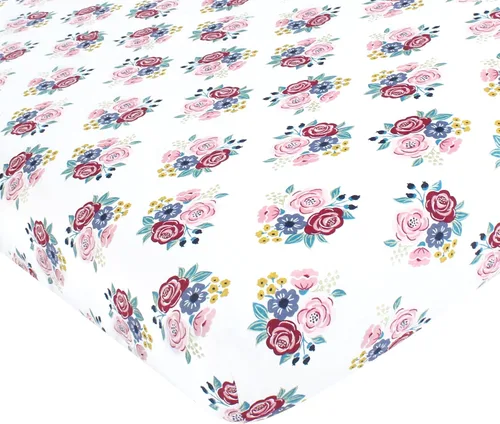 Vista 51 de Hudson Baby Sábana bajera ajustable unisex de algodón para cuna, diseño de animales de granja para niños, talla única