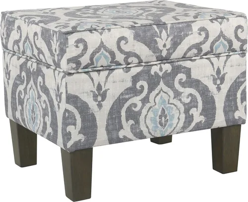 Vista 22 de Homepop Decoración para el hogar K7646-A862 Otomana de almacenamiento rectangular moderna tapizada Otomana con tapa con bisagras