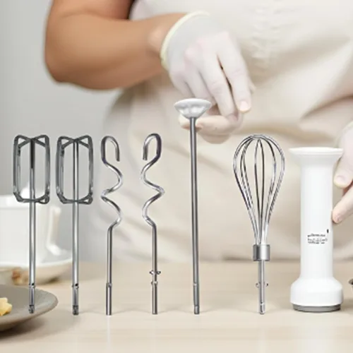 Vista 4 de Paquete de 6 accesorios para batidora de mano, compatible con mezclador de mano Kitchenaid, incluye batidores de gancho para masa, varilla