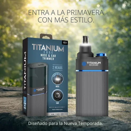 Vista 2 de Microtouch Titanium Edge - Recortador de orejas y nariz con doble cabeza de cuchillas rotativas con luz – Resistente al agua – Apto para viajes
