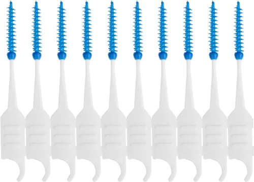 Vista 3 de 200 cepillos interdentales de silicona de doble extremo, palillo de dientes de doble extremo, selección de hilo dental con cerdas de silicona