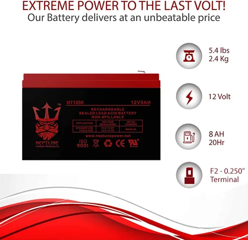 Vista 7 de Batería de actualización comercial de marca para Wildgame Innovations tm. 12 voltios 8ah eDRENALINE batería recargable estilo pestaña