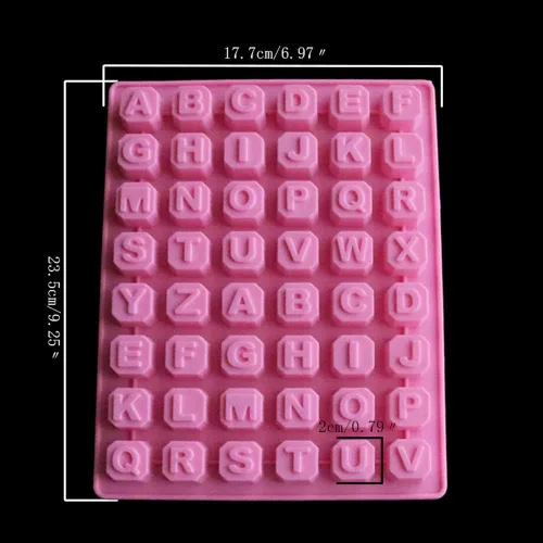 Vista 2 de Fondant Letters Candy Making Tools 48 letras inglesas alfabeto de silicona DIY