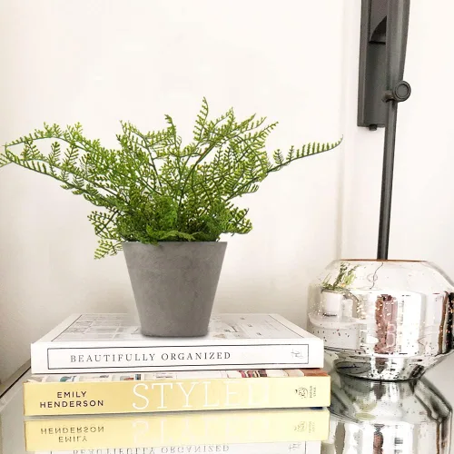 Vista 5 de Briful 2 plantas artificiales en maceta, plantas artificiales de helecho sintético, decoración de eucalipto, para interiores, hogar, oficina, baño