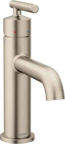 Vista 11 de Moen Gibson 6145BZG - Grifo de lavabo de baño moderno de un solo orificio dorado bronce con placa opcional, 6145BZG