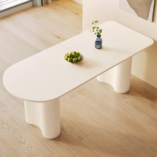 Vista 11 de Mesa de comedor de 55.11 pulgadas para 4-6 personas, mesa de comedor rectangular, mesas de comedor modernas para cocina, sala de estar, mesas