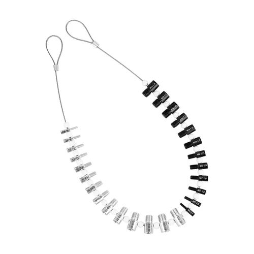 Comprobador de roscas de tuercas y pernos, 26 calibres macho/hembra, 14 pulgadas y 12 métricas para comprobar rápidamente tuercas y pernos en