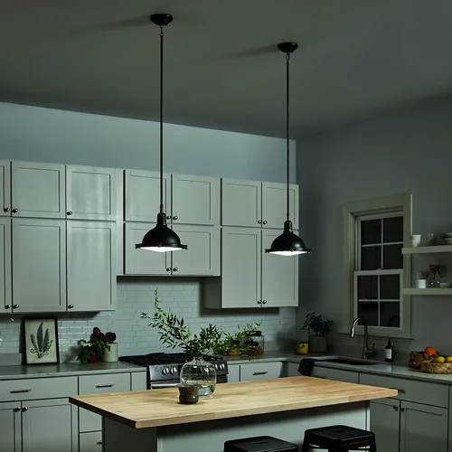 Vista 10 de Kichler Hatteras Bay 11" 1 Lámpara colgante con lente Fresnel transparente Olde Bronze®