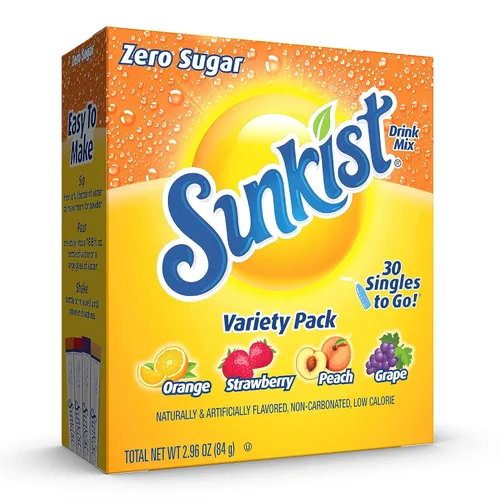 Vista 10 de Sunkist Soda paquete variado, Singles To Go VIT C (30 palitos en total)