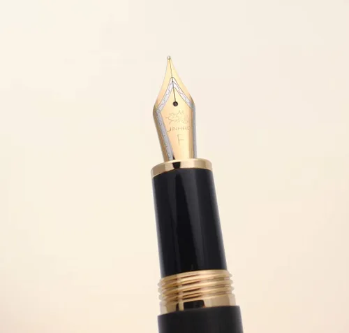 Vista 2 de JINHAO 9056 - Pluma estilográfica de madera natural hecha a mano (madera de ébano, punta fina de 0.020 in)