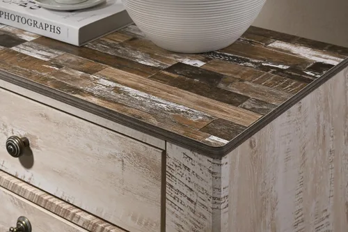 Vista 9 de Roundhill Furniture Imerland - Juego de dormitorio de 5 piezas con acabado blanco contemporáneo